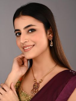 Anvik - Gold Plated Lakshmi Necklace Set