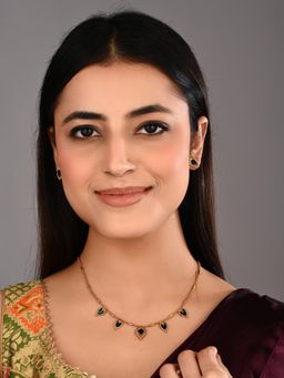 Anvik - Pan Leaf Necklace Set Green