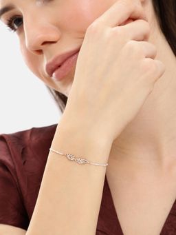 Carlton London - 925 Sterling Silver Rhodium Plated Angel Wings Charm Bracelet