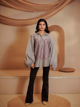 Kidar - Women Grey Colour Top