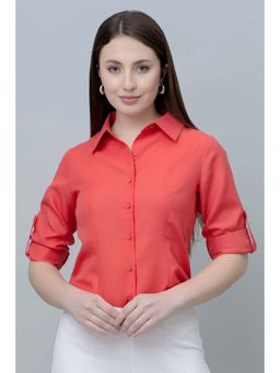 PURYS - Red Formal Linen Shirt