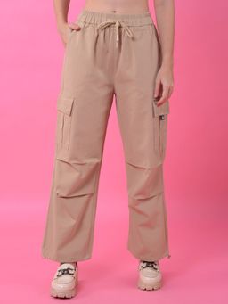CRIMSOUNE CLUB - Women Beige Loose Fit Cargo