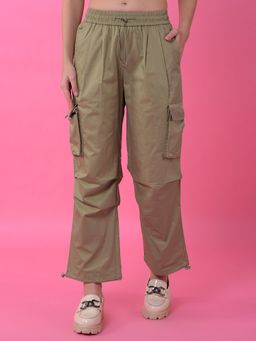 CRIMSOUNE CLUB - Women Beige Loose Fit Cargo