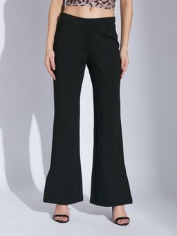 Latin Quarters - Women Black Solid Casual High Rise Pant