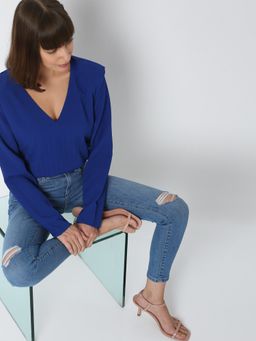 VERO MODA - Women Solid Blue Jeans