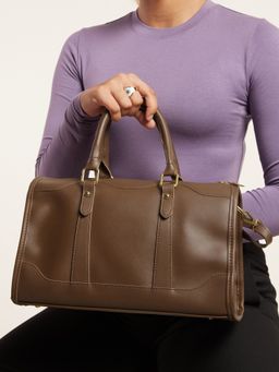 Twenty Dresses by Nykaa Fashion - Brown Solid Duffle Bag