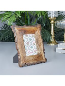 HomeTown - Venice Wood, Mdf And Glass Driftwood Photo Frame (4 X 6) Inch Brown