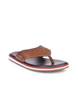 Hush Puppies - Men Tan Leather Flipflops