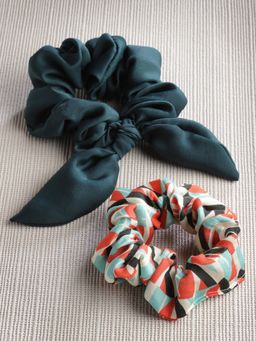 SHAYE - Women Set of 2 printed Hair Tie Scrunchie