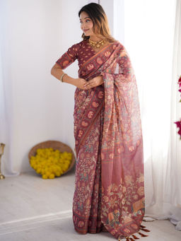 ALMAARI FASHION - Women's Handloom Saree & Unstitched Blouse