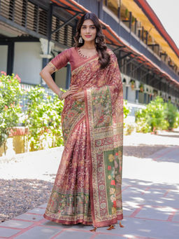 ALMAARI FASHION - Women's Handloom Saree & Unstitched Blouse