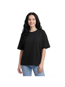 R&B - Women Black Round Neck T-Shirt