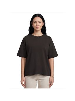 R&B - Women Brown Round Neck T-Shirt