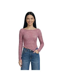 R&B - Women Mauve Women Round Neck Long Sleeves Top
