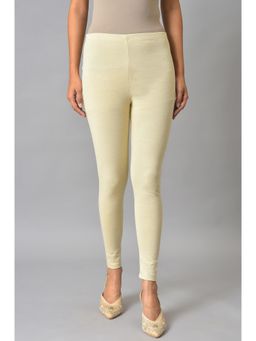 Elleven - Beige Knitted Solid Winter Leggings