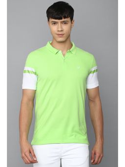 Allen Solly - Men Green Solid Polo Neck T-Shirt