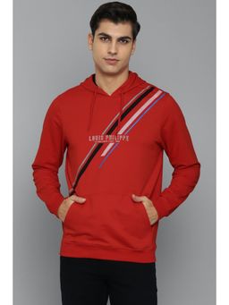 Louis Philippe - Men Graphic Red Sweatshirt