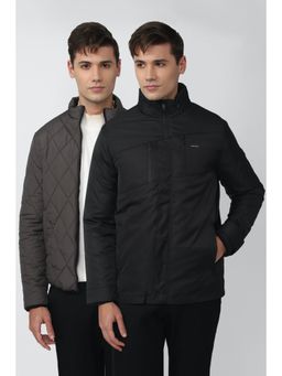 Van Heusen - Men Solid Black Jacket Reversible