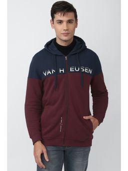 Van Heusen - Men Colorblock Maroon Sweatshirt