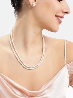 Estele - Adjustable Sophisticated White 2 Layer Pearl Jewellery Set