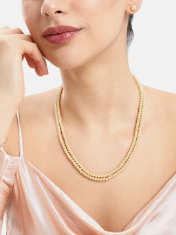 Estele - Adjustable Dazzling Gold 2 Layer Pearl Jewellery Set