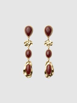 Forever New - Signature Willow Stone Maroon Drop Earring