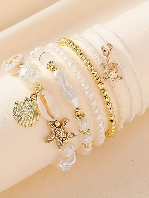 OOMPH Ocean Theam Sea Shell Bracelet (Pack of 7)