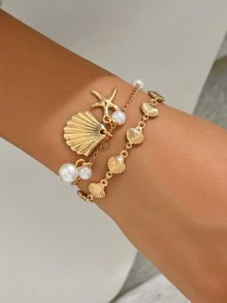 OOMPH - Ocean Theme Sea Shell Bracelet (Pack of 2)