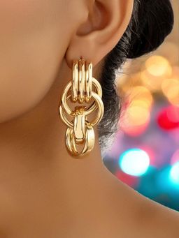 OOMPH - Gold Twisted Knot Drop Earrings