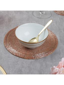 HomeTown - Nora Handmade Beaded Set Of 2 Trivet Dia 20 Cm In Rose Gold Colour