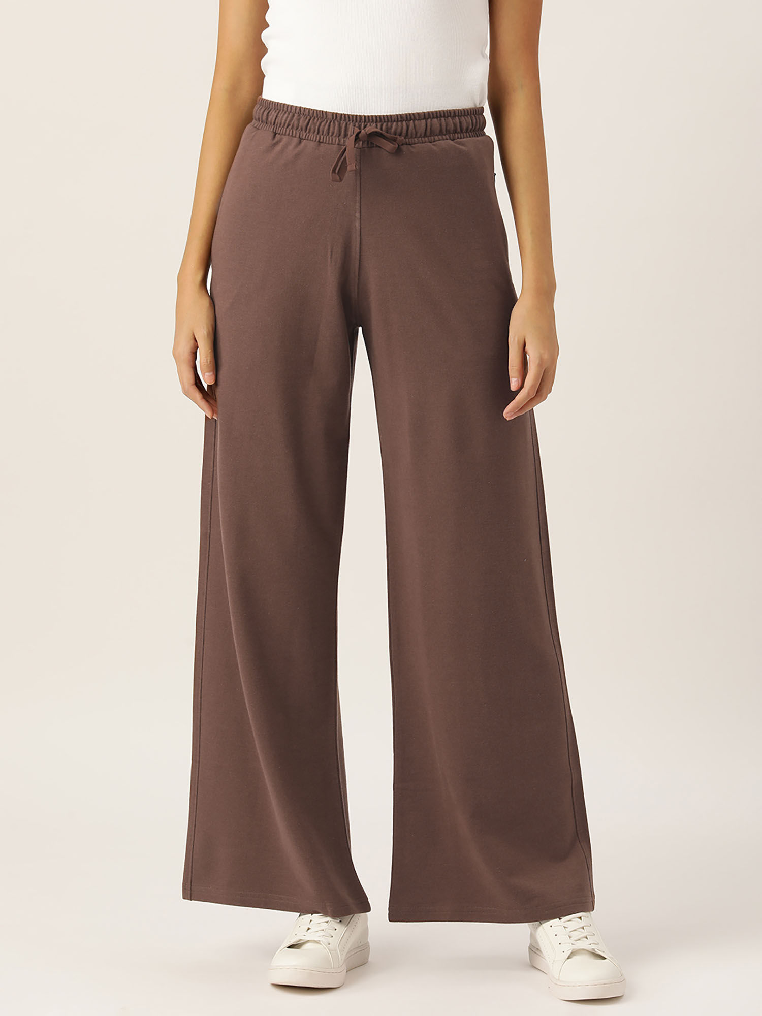femea Women Solid Wide Leg Straight Fit Track Pants-picture-34