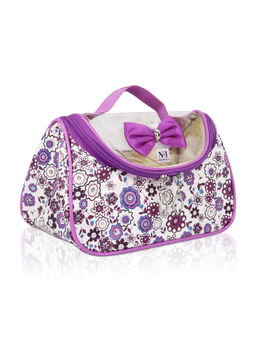 NFI Essentials - Floral Print Cosmetics Vanity Jewellery Makeup Pouch (Y56 Purple) (One Size)