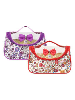 NFI Essentials - Pack Of 2 Printed Cosmetics Makeup Pouches (One Size)