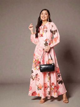 Ahalyaa - Women Pink Floral Printed Maxi Dress