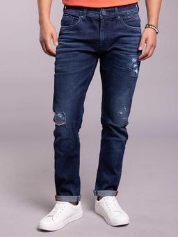 ROOKIES - Dark Blue 5 Pocket Low-Rise Ankle Length Jeans