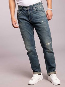 ROOKIES - Med Blue 5 Pocket Low-Rise Ankle Length Jeans