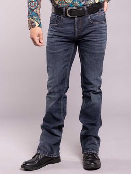 ROOKIES - Dark Blue 5 Pocket Slim Fit Low-Rise Boot Leg Jeans