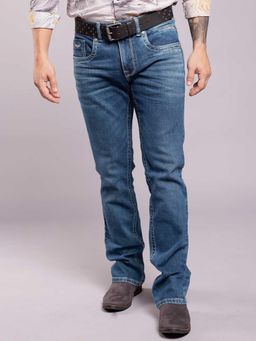 ROOKIES - Blue 5 Pocket Slim Fit Low-Rise Boot Leg Jeans