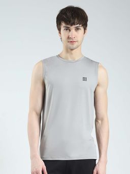 Rock.it - Men Grey Round Neck Sleeveless T-Shirt