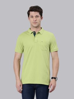 Classic Polo - Men Green Collar Neck Half Sleeves Polo T-Shirt