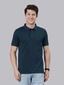 Classic Polo - Men Blue Collar Neck Half Sleeves Polo T-Shirt