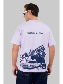 UNDERRATED CLUB - Men Lavender Round Neck Half Sleeves T-Shirt