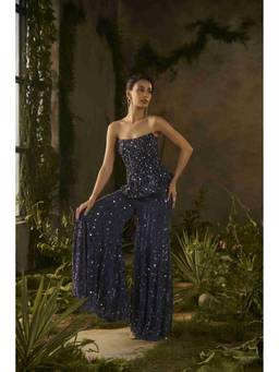 PARUL GANDHI - Celestial Blue Organza Embellished Co-Ord Set