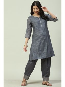 Biba - Grey Printed Suit (Set of 2)