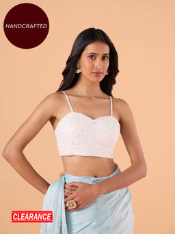 Gajra Gang - Diamonds & Pearls White Beaded Bralette Top