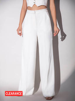 RSVP by Nykaa Fashion - Nikhil Thampi White Solid Flared Pants