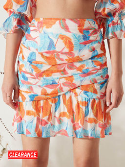 RSVP by Nykaa Fashion - Multicolor Floral Pleated High Waist Bodycon Skirt