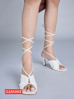 RSVP by Nykaa Fashion - White Overlap Square Toe Stiletto Heels