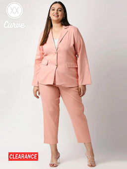 Twenty Dresses by Nykaa Fashion - Pink Solid Notched Lapel Blazers
