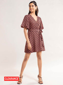 Twenty Dresses by Nykaa Fashion - Multi Color Printed V Neck Mini Dress